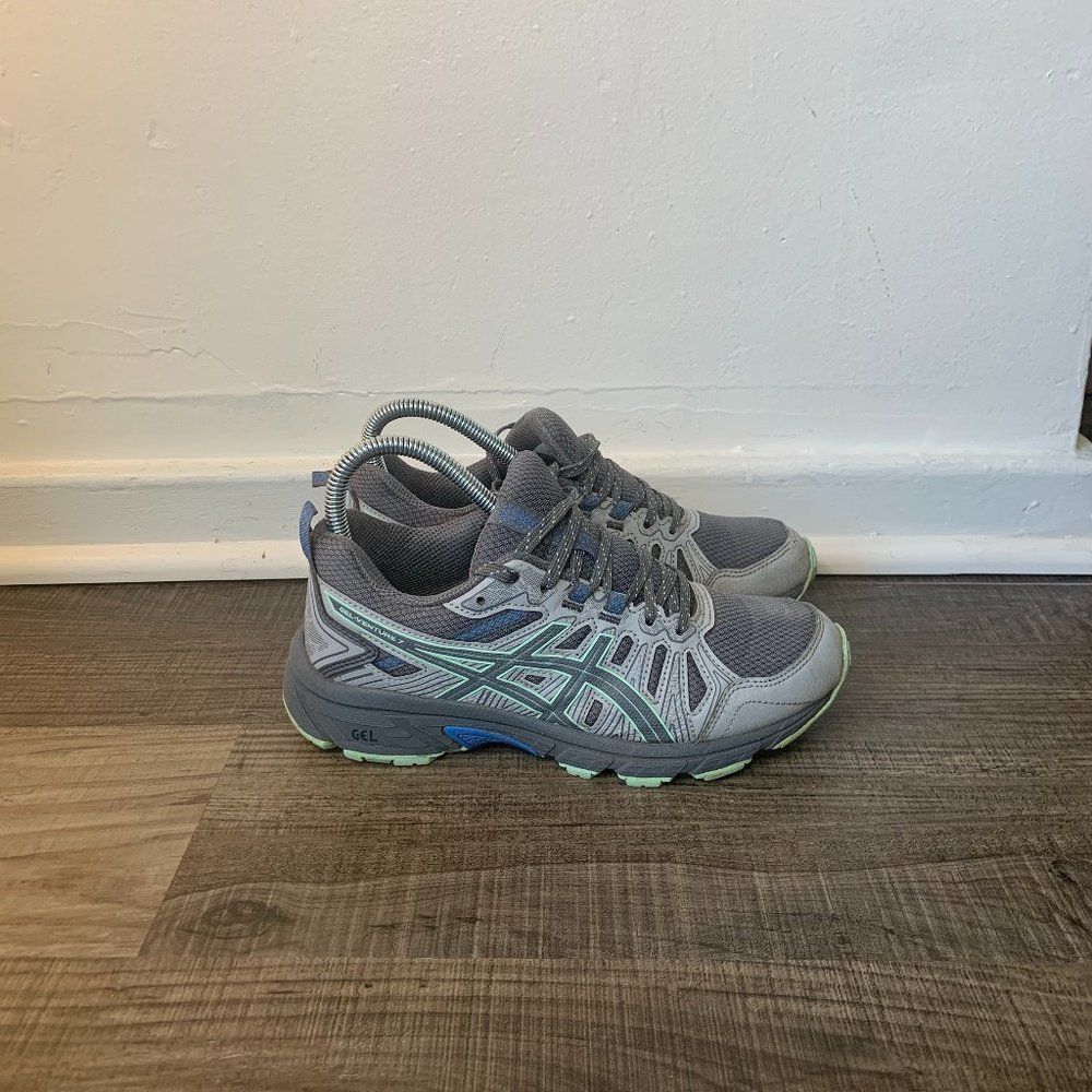 Asics Womens Gel Venture 7 Gray Lace Up Low Top Sneaker Shoes Size US 6.5